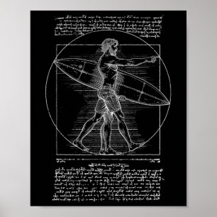 Golfen Golfer Vintage Vitruvianische Man Leonardo  Poster