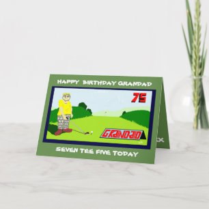 Golfen Grandad 75e verjaardag Groet Kaart