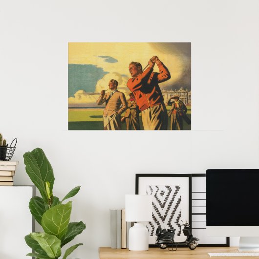 Golfen in Schotland,  Golf Poster (Thuiskantoor)