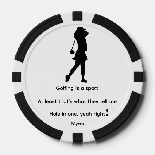 Golfen is een sport poker chips (Voorkant)