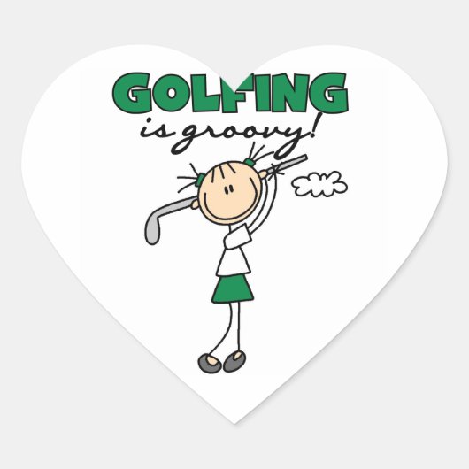 Golfen is Groovy Hart Sticker (Voorkant)
