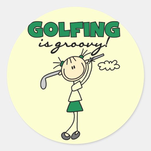 Golfen is Groovy Tshirts en geschenken Ronde Sticker (Voorkant)