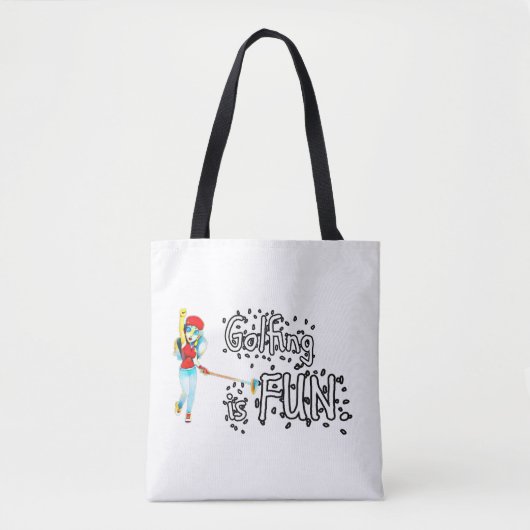 Golfen is leuk tote bag (Voorkant)
