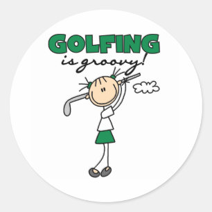 Golfen is Stoer Ronde Sticker