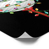 Golfen Kerst Pyjama Leuke vakantie Golf Ball San Poster (Hoek)