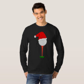 Golfen Kerst Vakantie Golfbal T-shirt (Voorkant volledig)