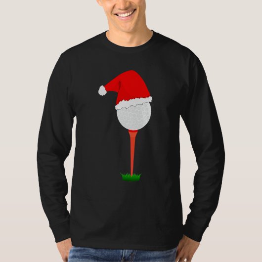 Golfen Kerst Vakantie Golfbal T-shirt (Voorkant)