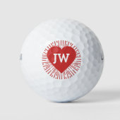 Golfen Liefde Hart Burst Rode Valentijn Golfballen (Voorkant)