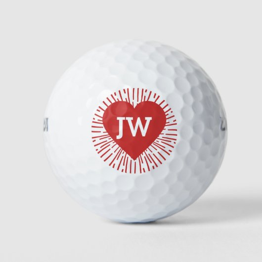 Golfen Liefde Hart Burst Rode Valentijn Golfballen (Voorkant)