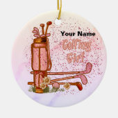 Golfen Meisje Golf Keramisch Ornament (Voorkant)