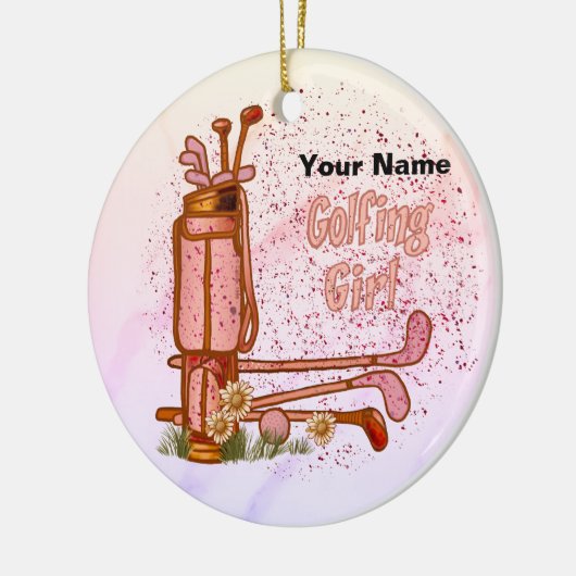 Golfen Meisje Golf Keramisch Ornament (Links)