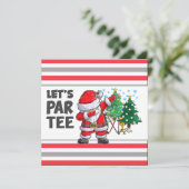 Golfen met Kerstman Laten we een Par Tee-feestje g Kaart (Staand voorkant)