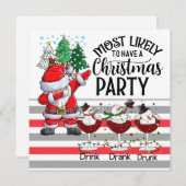 Golfen met Santa Claus Christmas Party golfer Kaart (Voorkant / Achterkant)