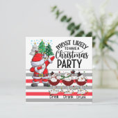 Golfen met Santa Claus Christmas Party golfer Kaart (Staand voorkant)