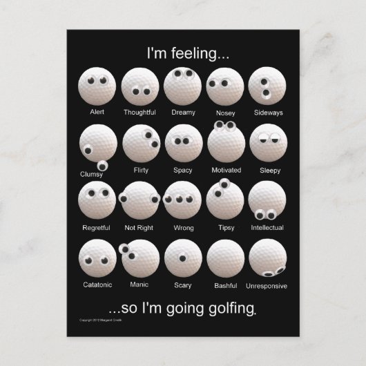 Golfen Moods Briefkaart (Voorkant)