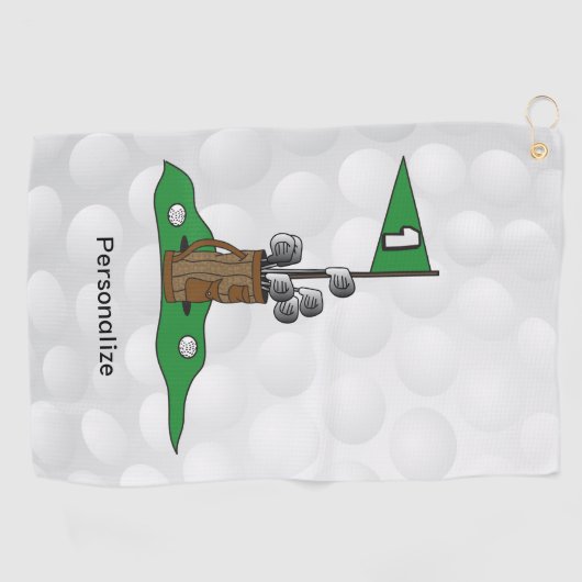 Golfen op het groen | personaliseren | Golf Golfhanddoek (Horizontaal)
