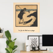 Golfen op het strand -  Golfprint Poster (Thuiskantoor)