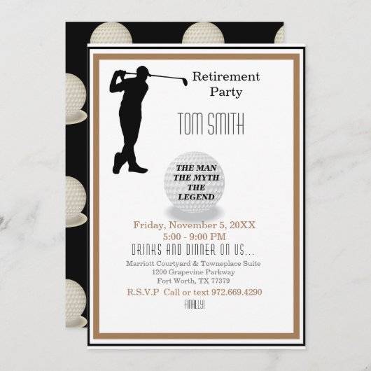 Golfen op mijn toekomstige pensioenfeest kaart (Voorkant / Achterkant)