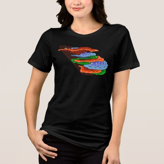 Golfen op plaatzwammen Tri-Blend shirt (Voorkant)