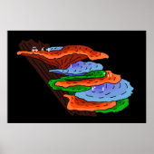 Golfen op plank Paddestoelen Poster (Voorkant)