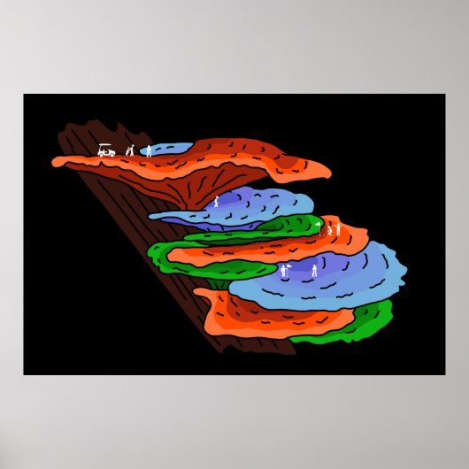 Golfen op plank Paddestoelen Poster (Voorkant)