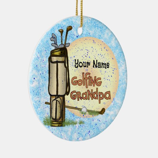 Golfen Opa golf Keramisch Ornament (Rechts)