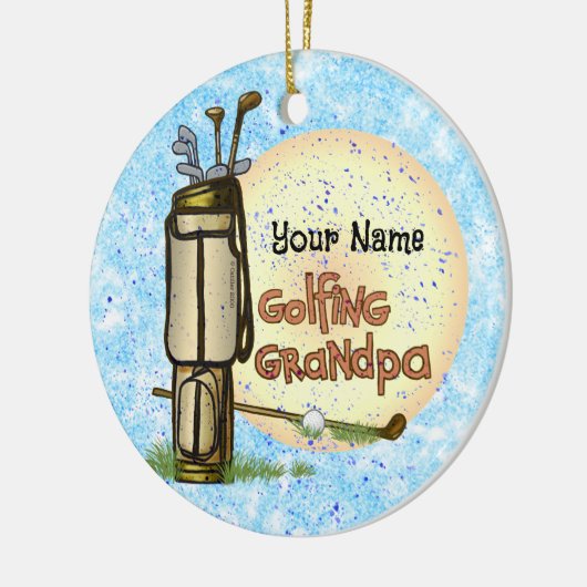 Golfen Opa golf Keramisch Ornament (Links)