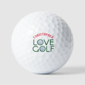 Golfen Pap Naam Monogrammed Liefde Golf Ballen (Voorkant)