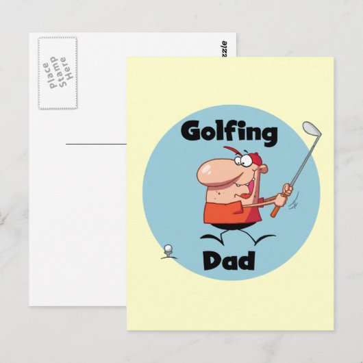 Golfen papa Tshirts en geschenken Briefkaart (Voorkant / Achterkant)