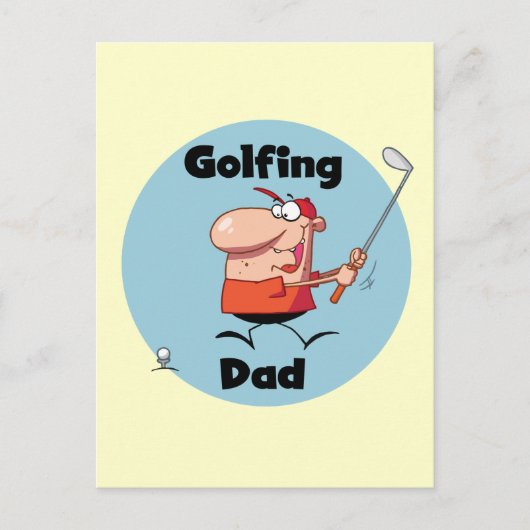 Golfen papa Tshirts en geschenken Briefkaart (Voorkant)