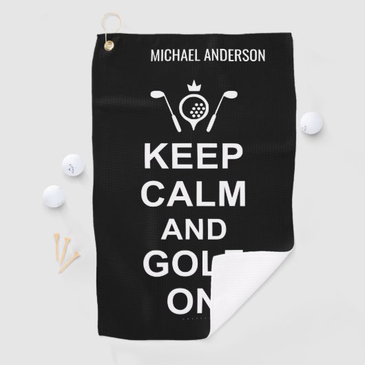 Golfen Quote Houd kalm en golf op aangepaste golfe Golfhanddoek (Insitu)