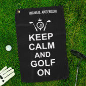 Golfen Quote Houd kalm en golf op aangepaste golfe Golfhanddoek
