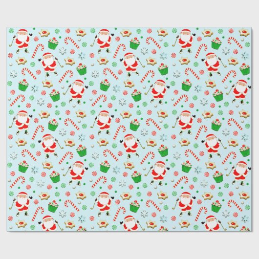 Golfen Santa Cadeaupapier (Vlak)