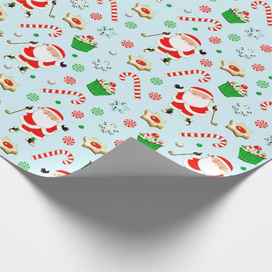 Golfen Santa Cadeaupapier (Hoek)