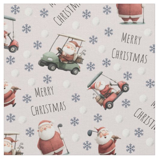 Golfen Santa op Bord Roze Stof (Close Up)