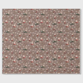 Golfen Santa op Chestnut Brown Cadeaupapier (Vlak)