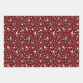 Golfen Santa op Donkerrood Inpakpapier Vel (Voorkant 2)