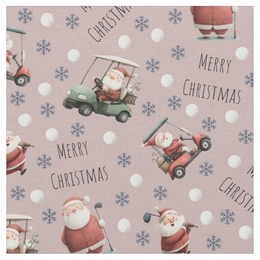 Golfen Santa op Dusty Roos Stof (Close Up)