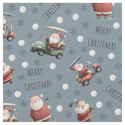 Golfen Santa op Light Slate Grey Stof (Close Up)