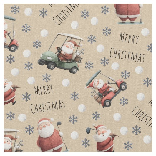 Golfen Santa op Light Tan Stof (Close Up)
