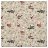 Golfen Santa op Light Tan Stof (Swatch)