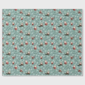 Golfen Santa op Light Viridian Green Cadeaupapier (Vlak)