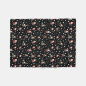 Golfen Santa op zwart Fleece Deken (Voorkant (Horizontaal))