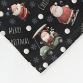 Golfen Santa op zwart Fleece Deken (Hoek)