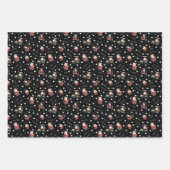 Golfen Santa op zwart Inpakpapier Vel (Voorkant 3)