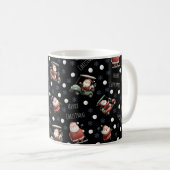 Golfen Santa op zwart Koffiemok (Voorkant rechts)