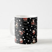 Golfen Santa op zwart Koffiemok (Voorkant links)