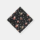 Golfen Santa op zwart Servet (Hoek)