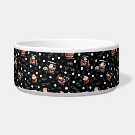 Golfen Santa op zwart Voerbakje