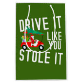 Golfen Sinterklaas op een Golfkar voor Kerstmis Medium Cadeauzakje (Voorkant)